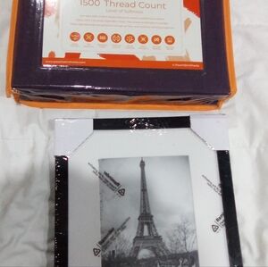 PeachSkinSheets 1500 Thread Count Sheet Set+Eiffel Tower Picture